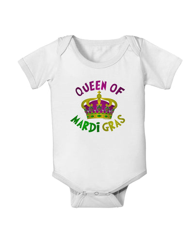 Queen Of Mardi Gras Baby Romper Bodysuit-Baby Romper-TooLoud-White-06-Months-Davson Sales