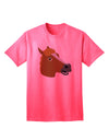 Quirky Cartoon Horse Head - Premium Adult T-Shirt Collection-Mens T-shirts-TooLoud-Neon-Pink-Small-Davson Sales