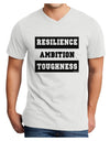 RESILIENCE AMBITION TOUGHNESS Adult V-Neck T-shirt-Mens V-Neck T-Shirt-TooLoud-White-Small-Davson Sales