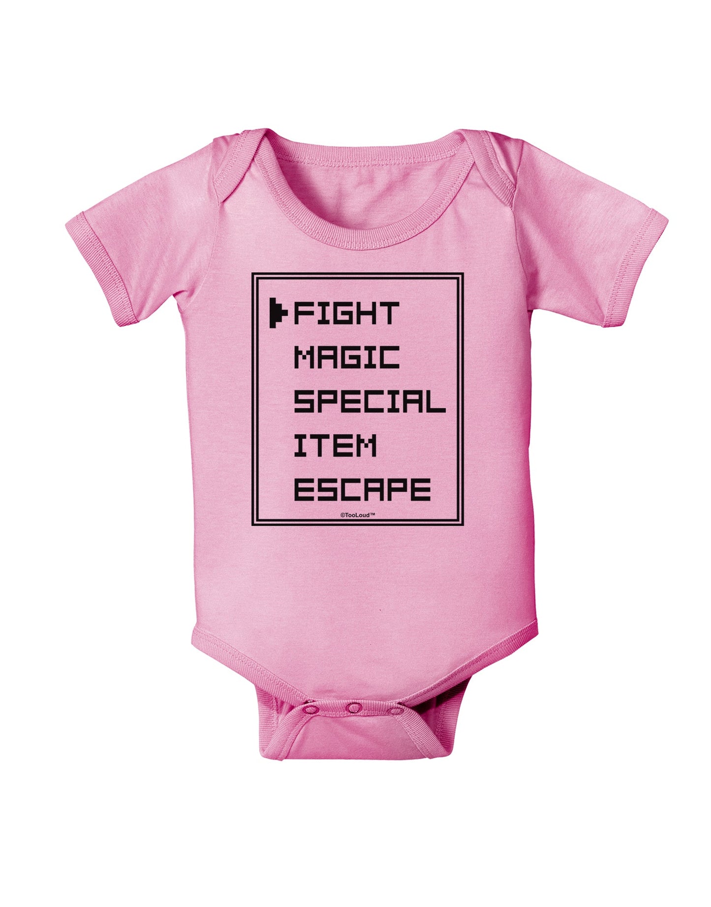 RPG Command Selection List Baby Romper Bodysuit by TooLoud-Baby Romper-TooLoud-Light-Pink-06-Months-Davson Sales