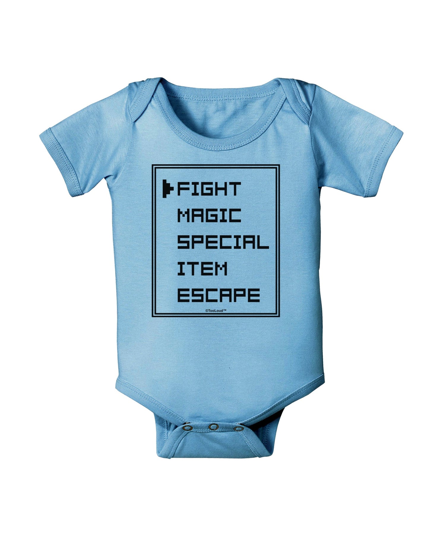 RPG Command Selection List Baby Romper Bodysuit by TooLoud-Baby Romper-TooLoud-Light-Blue-06-Months-Davson Sales