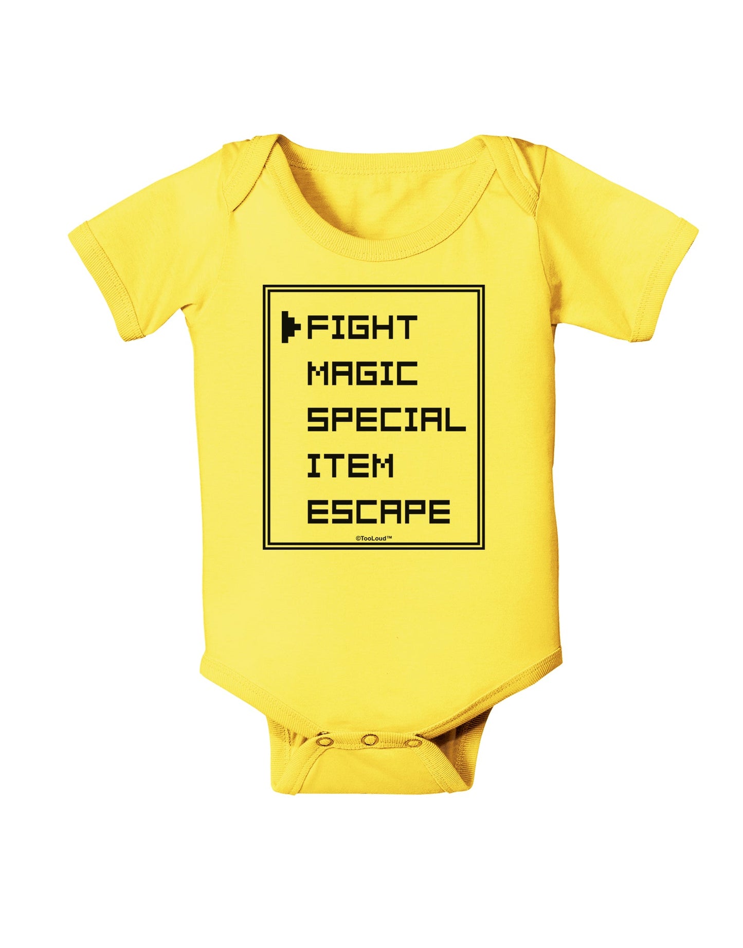 RPG Command Selection List Baby Romper Bodysuit by TooLoud-Baby Romper-TooLoud-Yellow-06-Months-Davson Sales