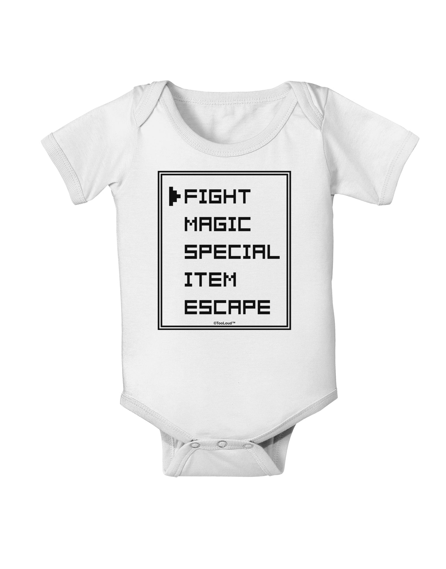RPG Command Selection List Baby Romper Bodysuit by TooLoud-Baby Romper-TooLoud-White-06-Months-Davson Sales