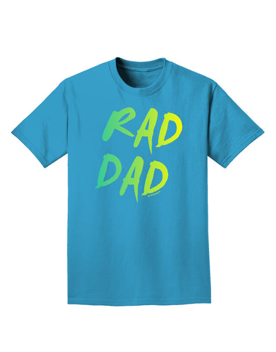 Rad Dad Design - 80s Neon Adult Dark T-Shirt-Mens T-Shirt-TooLoud-Turquoise-Small-Davson Sales