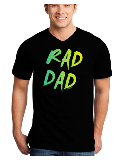 Rad Dad Design - 80s Neon Adult Dark V-Neck T-Shirt-Mens V-Neck T-Shirt-TooLoud-Black-Small-Davson Sales