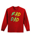 Rad Dad Design - 80s Neon Adult Long Sleeve Dark T-Shirt-TooLoud-Red-Small-Davson Sales