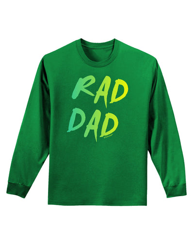 Rad Dad Design - 80s Neon Adult Long Sleeve Dark T-Shirt-TooLoud-Kelly-Green-Small-Davson Sales