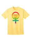 Rainbow Distressed Feminism Symbol Adult T-Shirt-Mens T-Shirt-TooLoud-Yellow-Small-Davson Sales