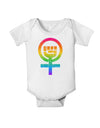 Rainbow Distressed Feminism Symbol Baby Romper Bodysuit-Baby Romper-TooLoud-White-06-Months-Davson Sales