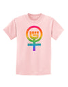 Rainbow Distressed Feminism Symbol Childrens T-Shirt-Childrens T-Shirt-TooLoud-PalePink-X-Small-Davson Sales