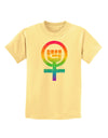 Rainbow Distressed Feminism Symbol Childrens T-Shirt-Childrens T-Shirt-TooLoud-Daffodil-Yellow-X-Small-Davson Sales