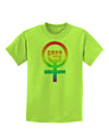 Rainbow Distressed Feminism Symbol Childrens T-Shirt-Childrens T-Shirt-TooLoud-Lime-Green-X-Small-Davson Sales