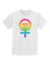 Rainbow Distressed Feminism Symbol Childrens T-Shirt-Childrens T-Shirt-TooLoud-White-X-Small-Davson Sales