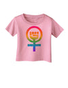 Rainbow Distressed Feminism Symbol Infant T-Shirt-Infant T-Shirt-TooLoud-Candy-Pink-06-Months-Davson Sales