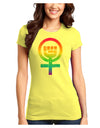 Rainbow Distressed Feminism Symbol Juniors T-Shirt-Womens Juniors T-Shirt-TooLoud-Yellow-Juniors Fitted X-Small-Davson Sales