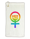 Rainbow Distressed Feminism Symbol Micro Terry Gromet Golf Towel 16 x 25 inch-Golf Towel-TooLoud-White-Davson Sales