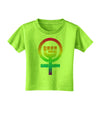 Rainbow Distressed Feminism Symbol Toddler T-Shirt-Toddler T-Shirt-TooLoud-Lime-Green-2T-Davson Sales