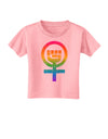 Rainbow Distressed Feminism Symbol Toddler T-Shirt-Toddler T-Shirt-TooLoud-Candy-Pink-2T-Davson Sales