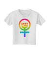 Rainbow Distressed Feminism Symbol Toddler T-Shirt-Toddler T-Shirt-TooLoud-White-2T-Davson Sales