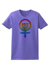 Rainbow Distressed Feminism Symbol Womens T-Shirt-Womens T-Shirt-TooLoud-Violet-X-Small-Davson Sales