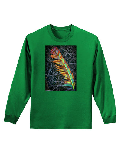 Rainbow Feather Adult Long Sleeve Dark T-Shirt-TooLoud-Kelly-Green-Small-Davson Sales