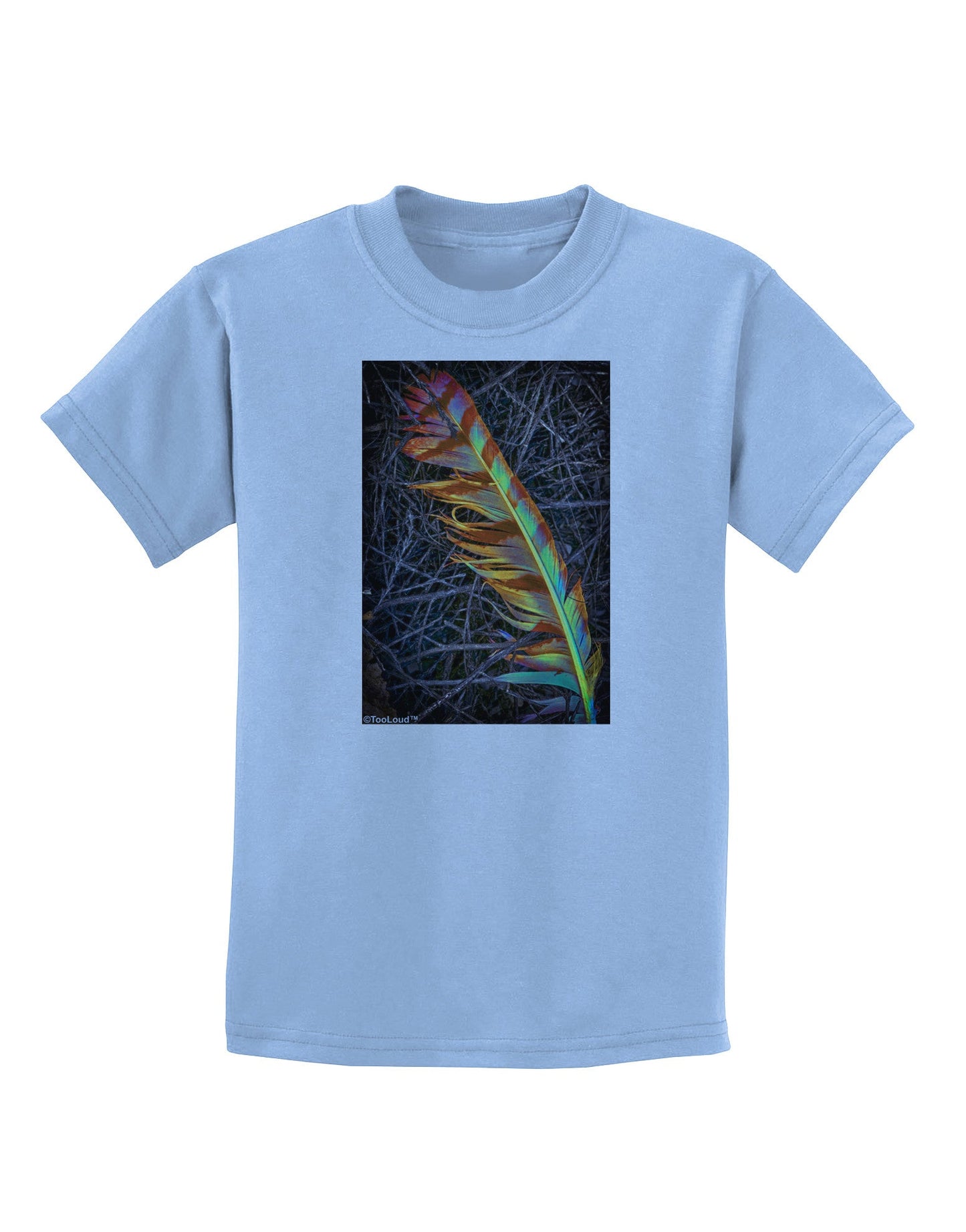 Rainbow Feather Childrens T-Shirt-Childrens T-Shirt-TooLoud-Light-Blue-X-Small-Davson Sales