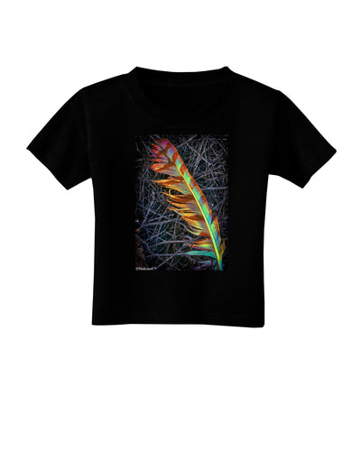 Rainbow Feather Toddler T-Shirt Dark-Toddler T-Shirt-TooLoud-Black-2T-Davson Sales