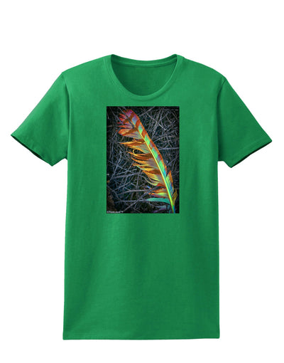 Rainbow Feather Womens Dark T-Shirt-TooLoud-Kelly-Green-X-Small-Davson Sales