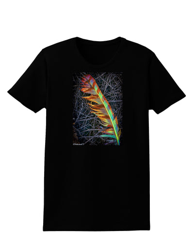 Rainbow Feather Womens Dark T-Shirt-TooLoud-Black-X-Small-Davson Sales