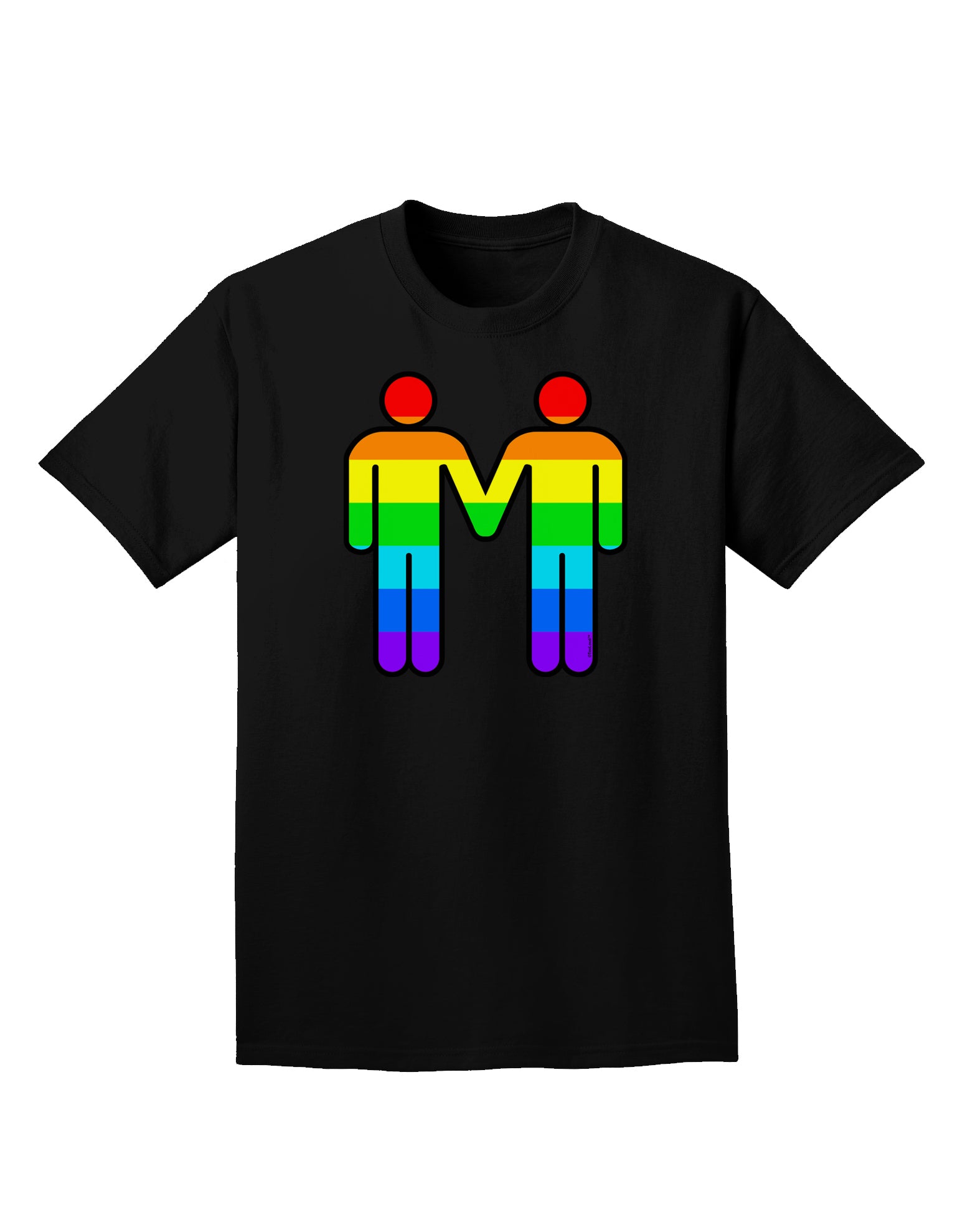 Rainbow Gay Men Holding Hands Adult Dark T-Shirt-Mens T-Shirt-TooLoud-Black-Small-Davson Sales