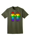 Rainbow Gay Men Holding Hands Adult Dark T-Shirt-Mens T-Shirt-TooLoud-Military-Green-Small-Davson Sales