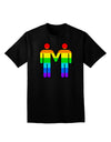 Rainbow Gay Men Holding Hands Adult Dark V-Neck T-Shirt-TooLoud-Black-Small-Davson Sales