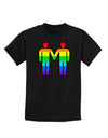 Rainbow Gay Men Holding Hands Childrens Dark T-Shirt-TooLoud-Black-X-Small-Davson Sales