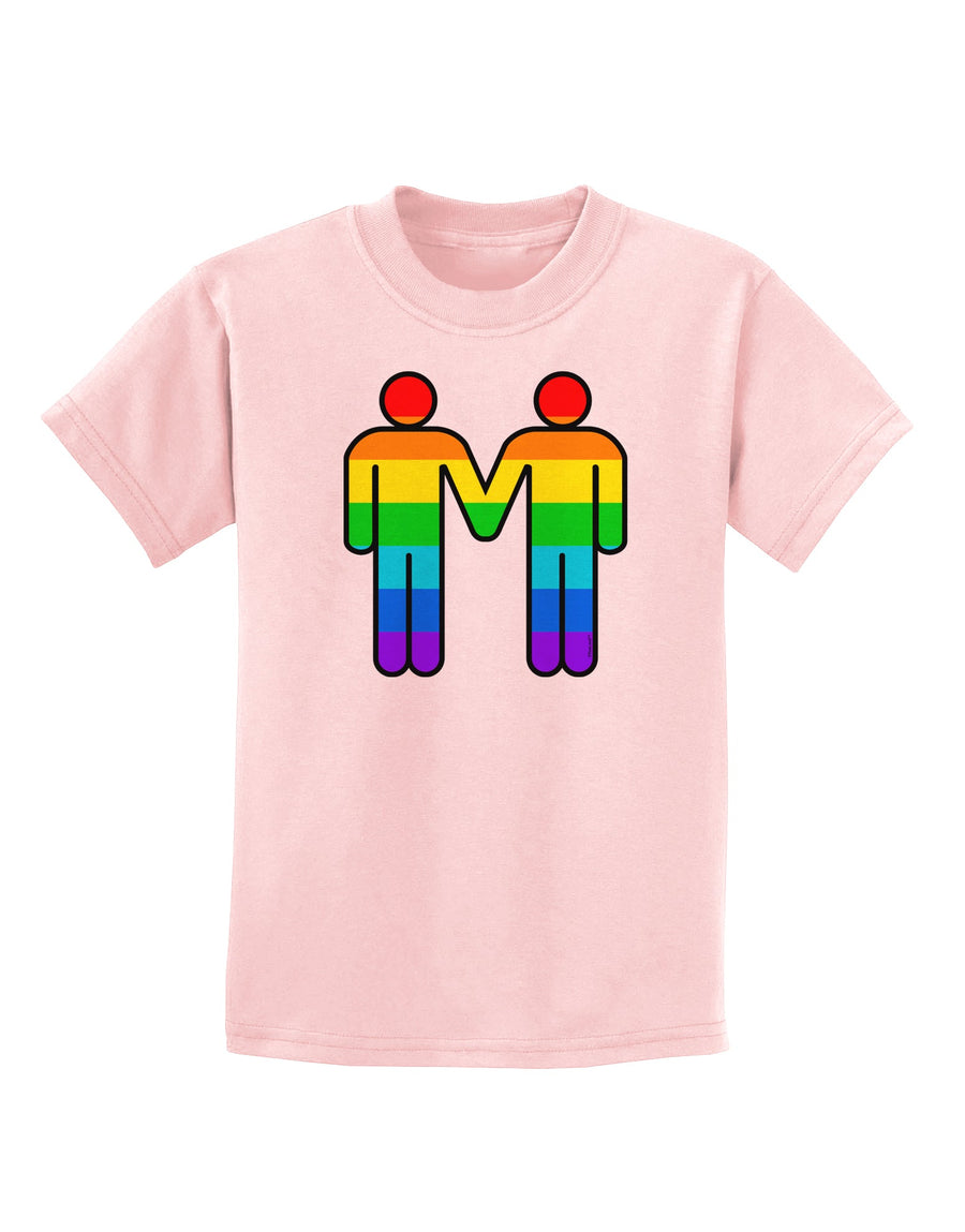 Rainbow Gay Men Holding Hands Childrens T-Shirt-TooLoud-White-X-Small-Davson Sales