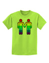 Rainbow Gay Men Holding Hands Childrens T-Shirt-TooLoud-Lime-Green-X-Small-Davson Sales