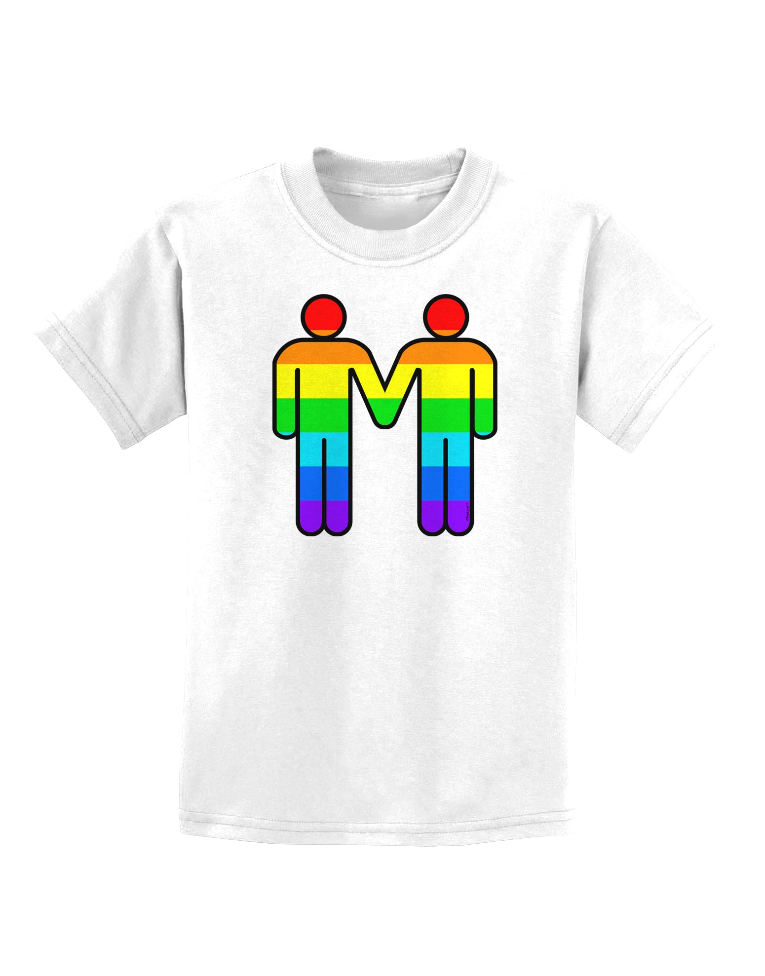 Rainbow Gay Men Holding Hands Childrens T-Shirt-TooLoud-White-X-Small-Davson Sales