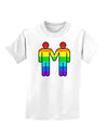 Rainbow Gay Men Holding Hands Childrens T-Shirt-TooLoud-White-X-Small-Davson Sales