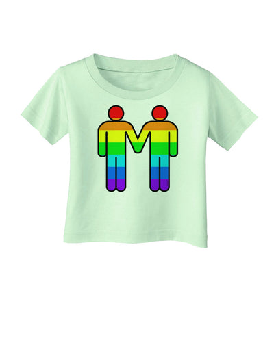 Rainbow Gay Men Holding Hands Infant T-Shirt-TooLoud-Light-Green-06-Months-Davson Sales