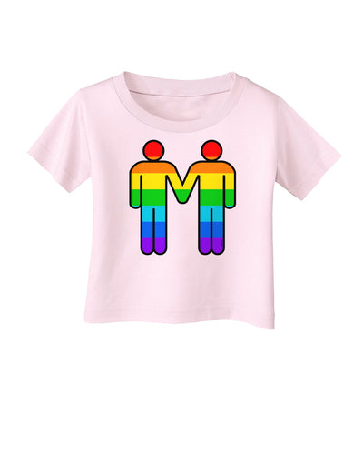 Rainbow Gay Men Holding Hands Infant T-Shirt-TooLoud-Light-Pink-06-Months-Davson Sales