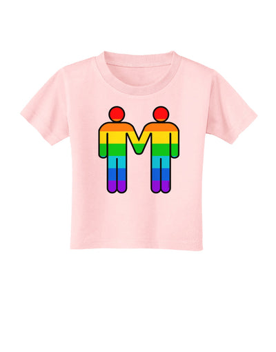 Rainbow Gay Men Holding Hands Toddler T-Shirt-TooLoud-Light-Pink-2T-Davson Sales