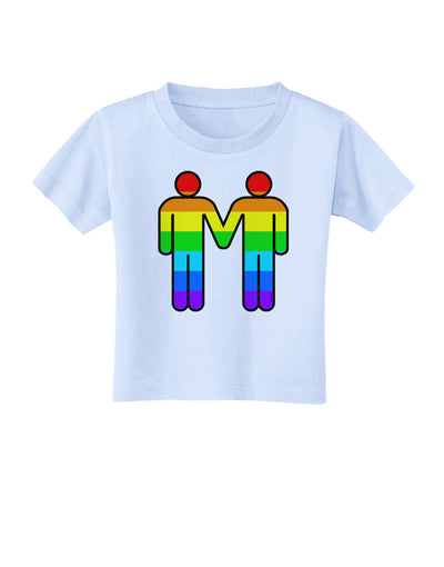 Rainbow Gay Men Holding Hands Toddler T-Shirt-TooLoud-Light-Blue-2T-Davson Sales