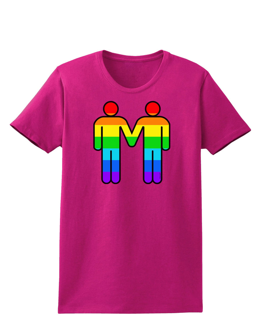 Rainbow Gay Men Holding Hands Womens Dark T-Shirt-TooLoud-Black-X-Small-Davson Sales