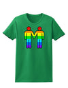 Rainbow Gay Men Holding Hands Womens Dark T-Shirt-TooLoud-Kelly-Green-X-Small-Davson Sales