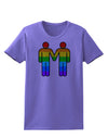 Rainbow Gay Men Holding Hands Womens T-Shirt-TooLoud-Violet-X-Small-Davson Sales