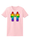 Rainbow Gay Men Holding Hands Womens T-Shirt-TooLoud-PalePink-X-Small-Davson Sales