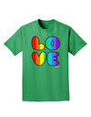 Rainbow LOVE Text Adult Dark T-Shirt by TooLoud-Mens T-Shirt-TooLoud-Kelly-Green-Small-Davson Sales