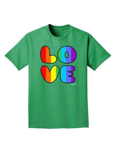 Rainbow LOVE Text Adult Dark T-Shirt by TooLoud-Mens T-Shirt-TooLoud-Kelly-Green-Small-Davson Sales