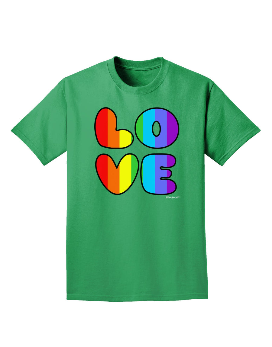 Rainbow LOVE Text Adult Dark T-Shirt by TooLoud-Mens T-Shirt-TooLoud-Purple-Small-Davson Sales