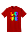 Rainbow LOVE Text Adult Dark T-Shirt by TooLoud-Mens T-Shirt-TooLoud-Red-Small-Davson Sales