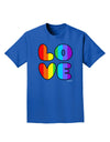 Rainbow LOVE Text Adult Dark T-Shirt by TooLoud-Mens T-Shirt-TooLoud-Royal-Blue-Small-Davson Sales